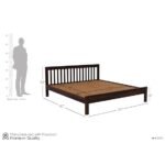 Sheesham Wood King Size Foster Bed Without Storage Solid Wood Wooden Cot Palaung for Bedroom Living Room(Walnut Finish) (Walnut) - Image 4