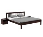 Sheesham Wood King Size Foster Bed Without Storage Solid Wood Wooden Cot Palaung for Bedroom Living Room(Walnut Finish) (Walnut) - Image 3