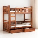 PAYAKITA FURNITURE Sheesham Wood Bunk Bed Design | Modern Dual-Level Sleeping Structure with Ladder