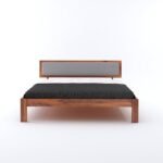 Wooden King Size Bed for Bedroom | Wooden Double Bed | Platform Cot Bed with Upholstered Cushioned Headboard - Image 5