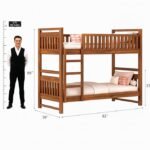Sheesham Wood Single Size Bunk Bed Without Storage Solid Wood Wooden Cot Palaung for Bedroom Living Room (Honey) - Image 5