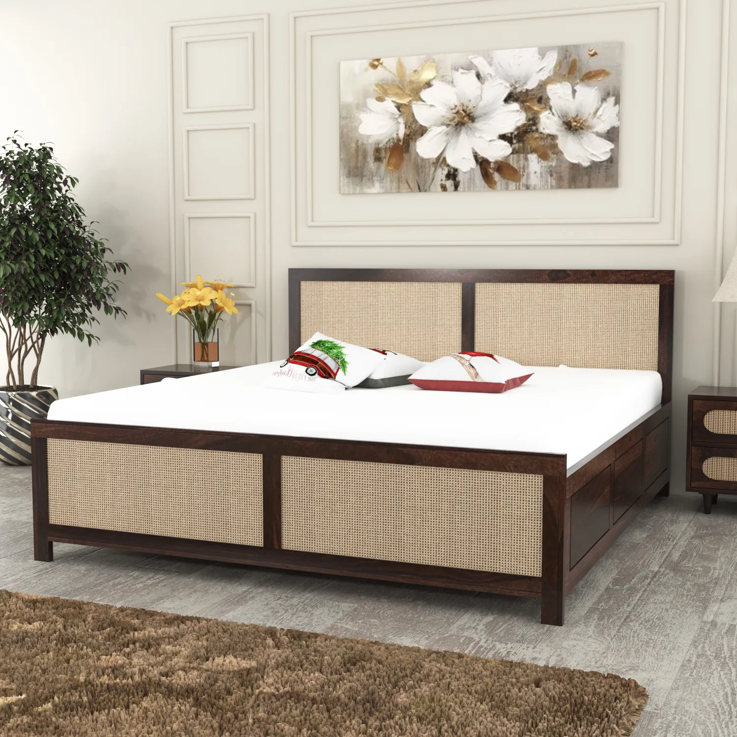 Solid-Sheesham-Wood-KingQueen-Size-Bed-for-Bedroom-8 Solid Wood King/Queen Size Bed for Bedroom - Image 1